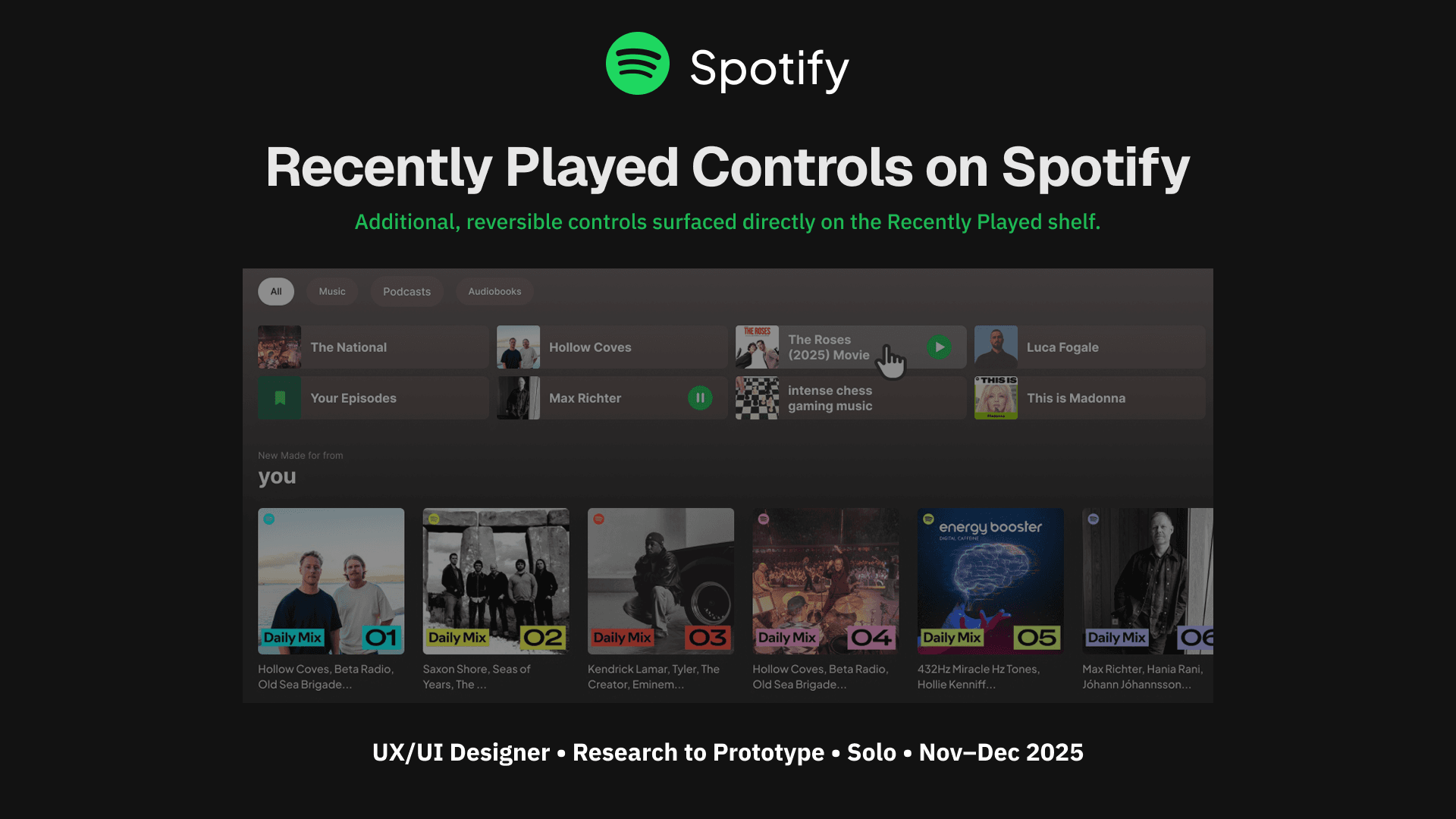 Spotify — Recently Played Controls preview