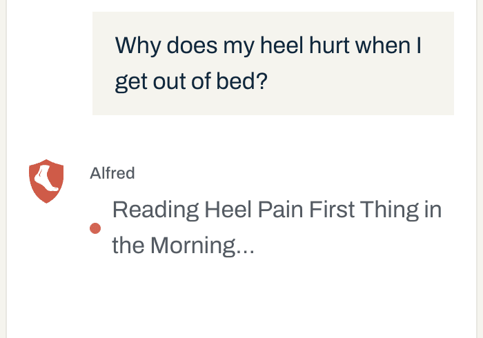 The same row now reading “Reading Heel Pain First Thing in the Morning…”.